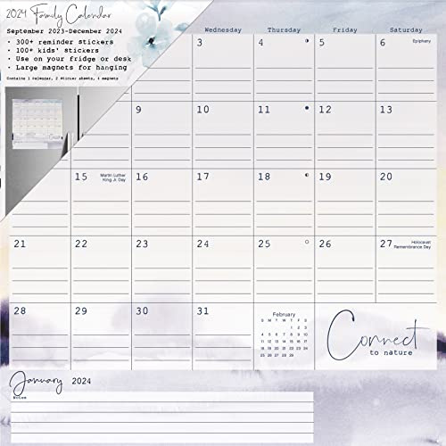 2024 Mindfulness by Stephanie Ryan Magnetic Family Calendar