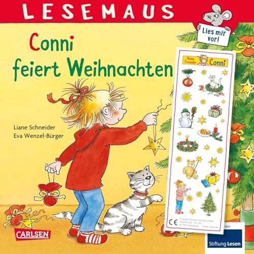 LESEMAUS 58: Conni feiert Weihnachten: Bilderbuchgeschichte für Kinder ab 3 | mit tollen Weihnachtsstickern (58)