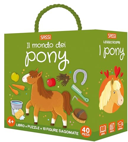 Il mondo dei pony. Q-box. Ediz. a colori. Con 10 figurine sagomate. Con puzzle (Sassi junior)