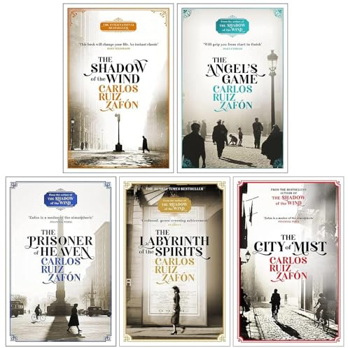 The Cemetery of Forgotten Series Books 1 - 5 Collection Set by Carlos Ruiz Zafon (Shadow of the Wind, Angel's Game, Prisoner of Heaven, Labyrinth of the Spirits & The City of Mist)