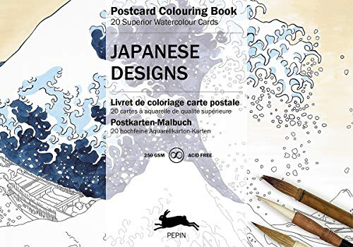 Japanese Designs: Postcard Colouring Book / Postkarten - Malbuch