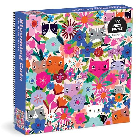 Mudpuppy Blooming Cats – 500 Piece Family Jigsaw Puzzle With Colorful And Fun Illustrations of Floral Themed Cats For Children Ages 8 And Up