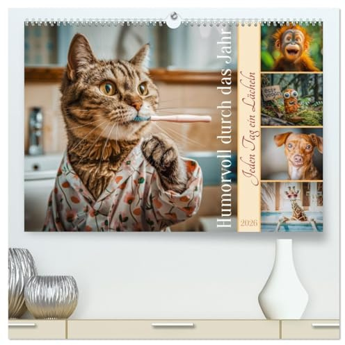 Humorvoll durch das Jahr (hochwertiger Premium Wandkalender 2026 DIN A2 quer), Kunstdruck in Hochglanz: Dieser einzigartige Kalender ist Ihr täglicher ... Seite zu genießen. (CALVENDO Spass)