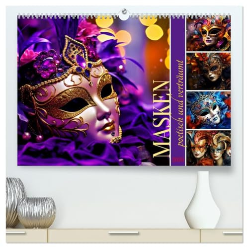 MASKEN - poetisch und verträumt (hochwertiger Premium Wandkalender 2026 DIN A2 quer), Kunstdruck in Hochglanz: Tauchen Sie ein in eine Welt voller Zauber und Emotionen (CALVENDO Kunst)