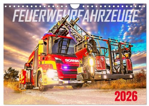 Feurwehrfahrzeuge (Wandkalender 2026 DIN A4 quer), CALVENDO Monatskalender: Die schönsten und einzigartigsten Einsatzfahrzeuge der Feuerwehr (CALVENDO Technologie)