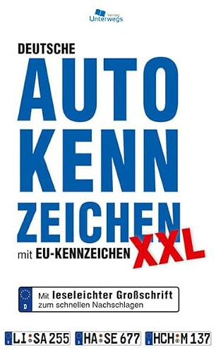 DEUTSCHE AUTOKENNZEICHEN XXL mit EU-Kennzeichen: Mit leseleichter Großschrift zum schnellen Nachschlagen