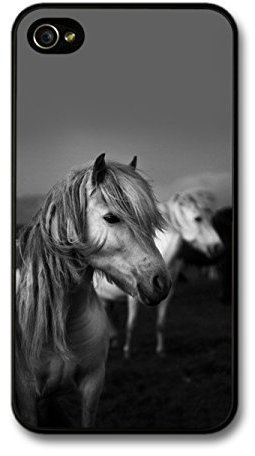 hjgfytc fashion case Black White Hairy Horses case for iphone 5 5s