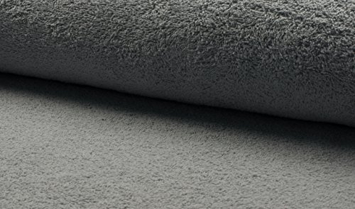 Fabrics-City HELLGRAU FROTTEE STOFF WALKFROTTEE SCHWER 2SEITIG STOFFE METERWARE, 4439