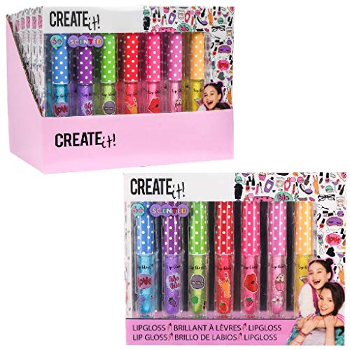 Create It! - 84144 - Lipgloss Set mit Duft und Glitzer - 7 Stück - Kinderschminke