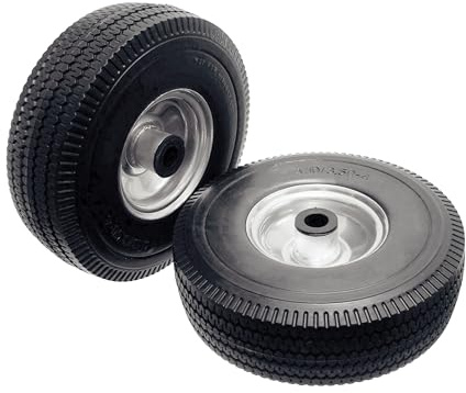 ProductPro 2 x 10 inch Puncture Proof Wheels 4.10/3.50-4 for 20mm Axle Shaft