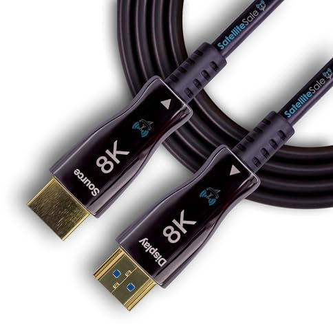 SatelliteSale Cavo digitale in fibra ottica 8K HDMI 2.1 8K/60Hz 48Gbps filo universale PVC nero cavo 100,6 m