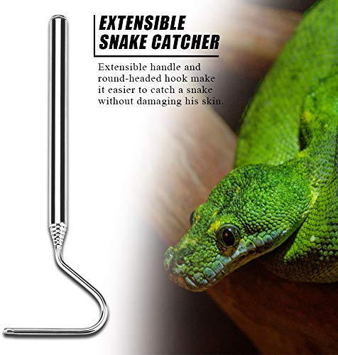 JULYKAI Snake hook, stainless steel reptile receiver, snake receiver, snake forceps, snake pet shop reptile
