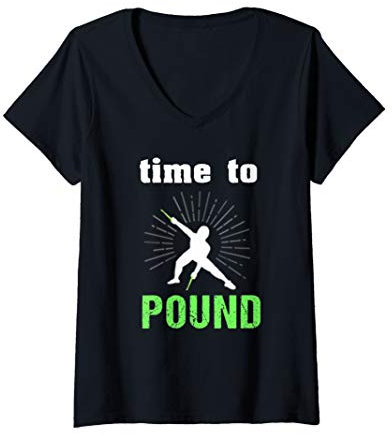 Damen Time to Pound - Workout Fitness for Instructors & Rockers T-Shirt mit V-Ausschnitt