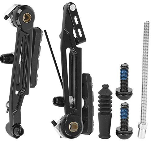 LetCart Bicicletta V Brake Folding- Una Coppia di Parti in Lega di Alluminio ad Alta Resistenza Pieghevole Nero Braccio Lungo V Freno Pinza Bici Pieghevole