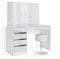 Vicco Schminktisch Sherry, Kosmetiktisch mit Spiegel, Weiß, 120 cm mit Hocker