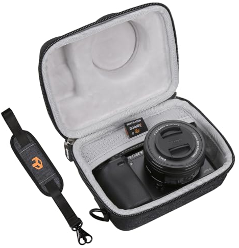 Aproca Custodia protettiva da viaggio rigida, per fotocamera digitale mirrorless Sony Alpha a6000, Grigio scuro versione aggiornata, Da viaggio
