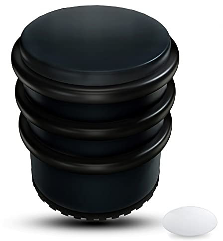 SilverRack® Türstopper Edelstahl Schwarz Hoch [1 Stück] + 1 extra Wand Türstopper - Premium Tür Stopper ohne Bohren 1,1kg - Schwerer Türstopper Boden - 7,5x8cm Door Stopper
