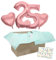 DECORAMI - celebrate happy times XXL Zahlen-Luftballon 10 bis 99 mit 2 Herzballons, Roségold, individualisierbare Zahlenballons mit Helium gefüllt, 86cm, Heliumballons im Karton zum Geburtstag