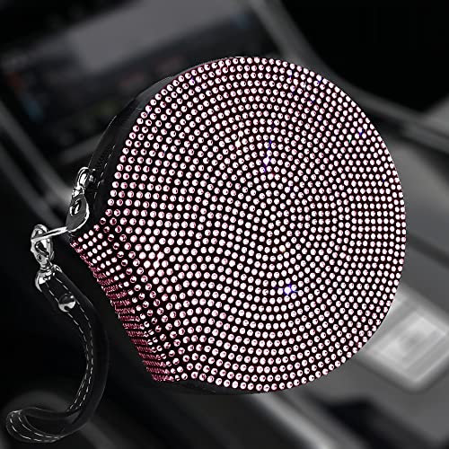 Carshaping Car CD Case Diamond Blingbling CD Storage Bag Large Capacity Portable CD Holder (Pink Diamond)