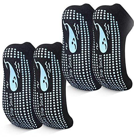 TENQUAN Calcetines Pilates Antideslizantes para Mujer y Hombre | Calcetines Yoga con Suela Grip Calcetines Deportivos para Pilates, Yoga, Barre, Fitness, Gimnasio y Casa