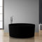 StoneArt Freistehende Badewanne aus Mineralguss Design Gussmarmor Standbadewanne moderne Wanne freistehend inkl. Ablaufgarnitur BS-507 150x150 schwarzmatt