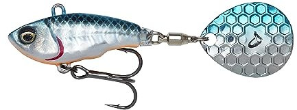 Savage Gear Fat Tail Spin sinkend - Jig Spinner, Größe/Gewicht/Farbe:8cm / 24g / Blue Silver