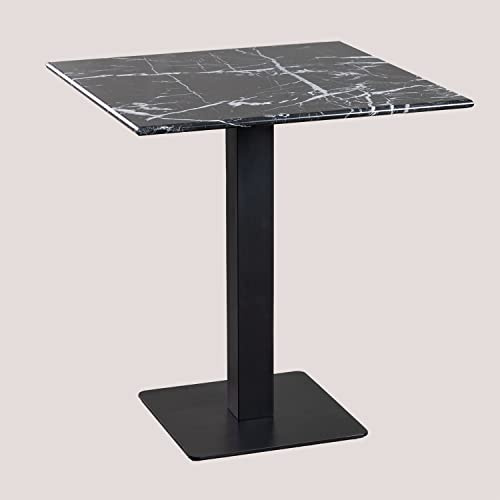 SKLUM Quadratischer Bistrotisch aus Marmor Livanto ︎ 70 cm SCHWARZ