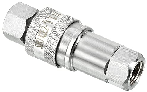 PATIKIL 1Set Hydraulische Schnellkupplung Karbonstahl G1/4 Buchse Fitting Adapter Silber