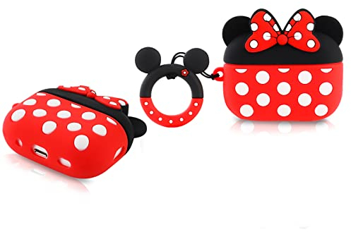 Derhom Airpods Pro 2 Silikon Niedliche Lustige Abdeckung Kompatibel mit Apple Airpods Pro und Pro 2[Cartoon-Serie] (Minnie)