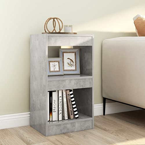 homiuse Wohnzimmer MöBel Betongrau 40x30x72 cm Holzregal Raumteiler Regal Holzregal Wohnzimmer MöBel Regal Holz MöBel FüR Arbeitszimmer Raumtrenner Regal Bookshelf WüRfelregal Treppenregal
