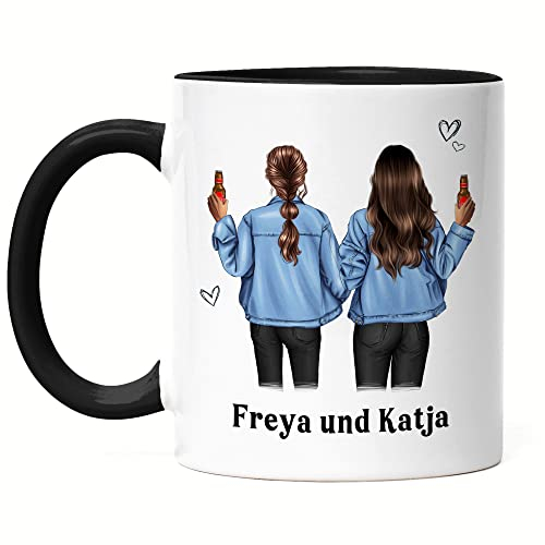 Kiddle-Design Meilleure amie Tasse Noire Personnalisée Meilleure amie Cadeaux BFF Cadeau Meilleurs amis Tasse à personnaliser