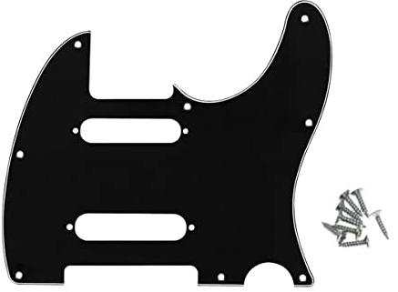 Rozilo Pickguard für Fender Nashville Telecaster (8 Löcher, 3-lagig, SS-Gitarre), mit Schrauben, Schwarz