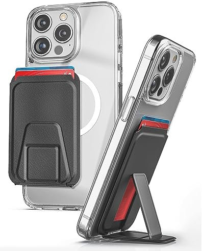 Encased Clear Case with Magnetic Wallet Designed for iPhone 15 Pro Max Case with Card Holder (Compatible with MagSafe) Clear
