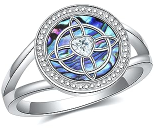 JERWLI Hexenknoten-Ring, Sterlingsilber, Hexenring, keltischer Knoten, Wicca-Schmuck, Hexenknoten-Amulett, Schutzgeschenke für Frauen (10)