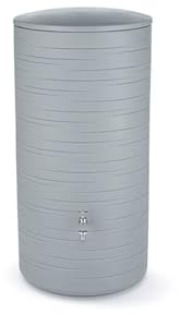 Regentonne Platin Regenwassertank Novara 280LUV-witterungsbeständigem Material. Regenwassertonne kindersicherem Deckel und hochwertigen Messinggewinde