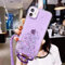 Cute&Chic Iphone Glitter Crossbody Case With Lanyard Strap (Purple, Iphone 11)