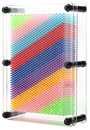 KOSDFOGE 3D-Pin-Art-Spielzeug, Pin-Art-Board, Neuartiges Pin-Art-Spielzeug Für Kinder Und Erwachsene, Kleinkind-Spielzeug, Geburtstagsgeschenke, Baby-Mädchen-Jungen-Geschenke(Transparent medium)