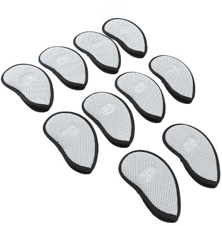 10PCS New Meshy Iron Covers Set Club Head Cover Fit Most Irons, Head Covers Use Nylon Mesh Cloth and Fine Fleece Lining Material, Club Head Covers Soft Lining