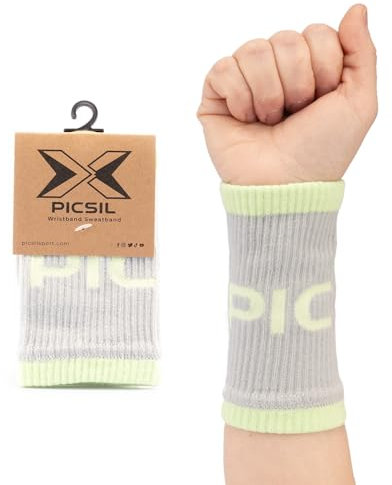PicSil Sport-Schweißbänder aus Baumwolle, saugfähig, für Cross-Training, Padel, Tennis, Fitness, Unisex, Lindgrun