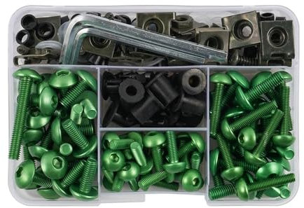 YULEGUDI Motorrad Verkleidung Schrauben Verschluss Clip Schraube Kompatibel Mit Suzuki Für GSXR 600 750 1000 K1 K2 K3 K4 K5 K6 K7 K8 K9 K10 Windschutzscheibe Bolzen Schrauben Muttern(Green)
