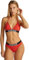 Calvin Klein Donna Top Bikini a Triangolo Imbottitura Estraibile, Rosso (Flaming Chili), M