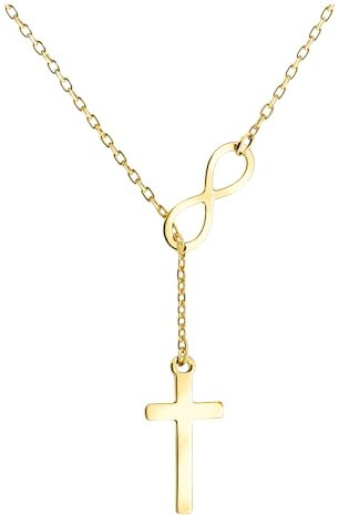 Sofia Milani - Damen Halskette 925 Silber - vergoldet/golden - Kreuz Infinity Anhänger - N0767