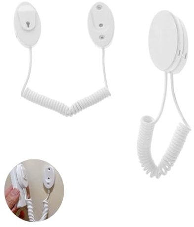 UtySty 2 Pack Remote Control Tether Cord Safety Lock with Retaining Curly String Spring Leash Wall Mounted Sticker Holder for TV Box Air Conditioning DVD Player Remotes Game Controller Anti-Loss