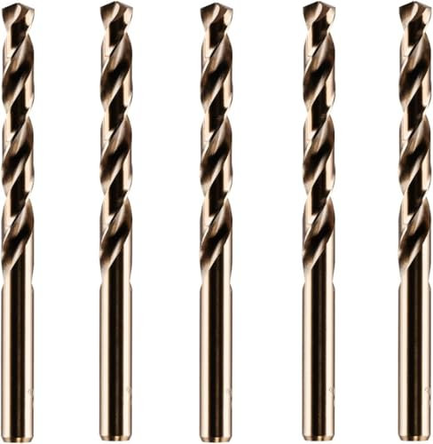 Rennie Tools - Box Of 5 x 13mm HSS Gold Cobalt Jobber Drill Bit For Drilling Stainless Steel And Hard Steels/Metals.