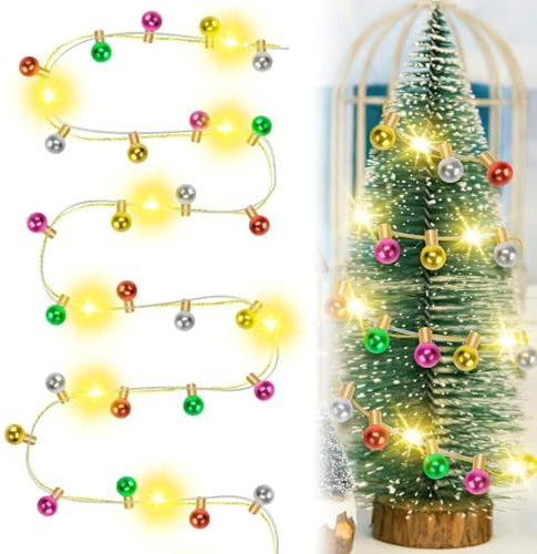 Luces LED Pilas,Luces Navidad Exterior,Luces de Arbol de Navidad,Guirnalda Luces LED Pilas,con 3 Modos,Multicolor,Exterior y Interior,para Habitacion,pour Maison de poupée Miniatur Deko Puppenhaus