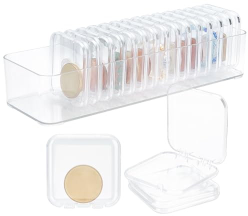 PH PandaHall Jewelry Box Organizer 16PCS Acrylic Storage Cases Mini Clear Bead Storage Containers Beading Organizer Box 7x7cm Jewellery Storage Boxes for Small Parts Storage Craft Supply Nails