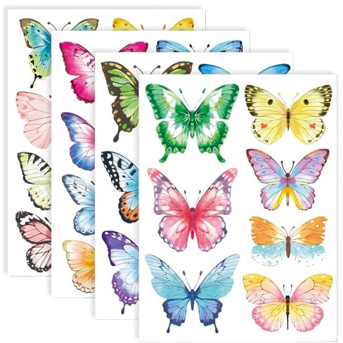 Wandaufkleber Schmetterlinge Butterfly Wandsticker, 30 Schmetterlinge Wanddeko für Schlafzimmer,Pflanzen Blumen Wandaufkleber für Wohnzimmer Babyzimmer Küche Fenster Tür Wanddeko