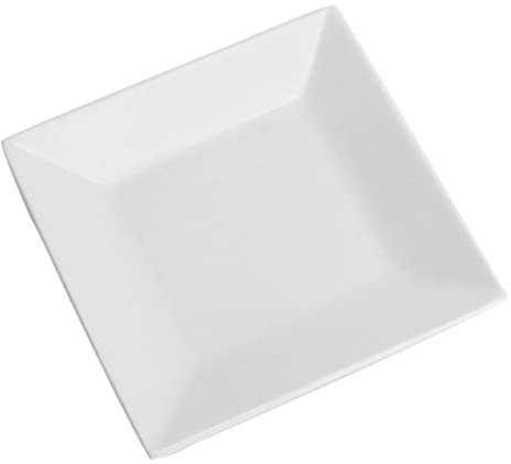 CRILSTYLEO 1 Pc Piatto Quadrato in Ceramica Piatto Di Bistecca Piatto Da Portata Per Pasta Piatto Piano in Porcellana Piatti Piani Ovali Piatti Piani Quadrati Ciotola Per Servire Snack Bianca