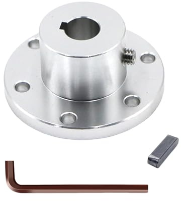 MiJunHD Aluminium Legierung Flansch Kupplung Keyway, 12mm Inner Diameter, Flansch Wellenverbinder für Motor Führungs-Wellen Kupplungen Rad Nabe Flansch DIY Modell Teile (1Stück）