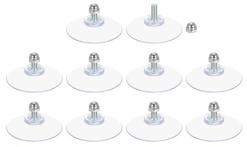 QUARKZMAN 10 Packungen Saugnäpfe für Glas 50mm/2 Durchmesser Transparente PVC-Fensterglas-Saugnapf-Pads mit M6 x 14mm Schraube für Fenster Badezimmer Tür Glaswand Auto Sonnenschutz